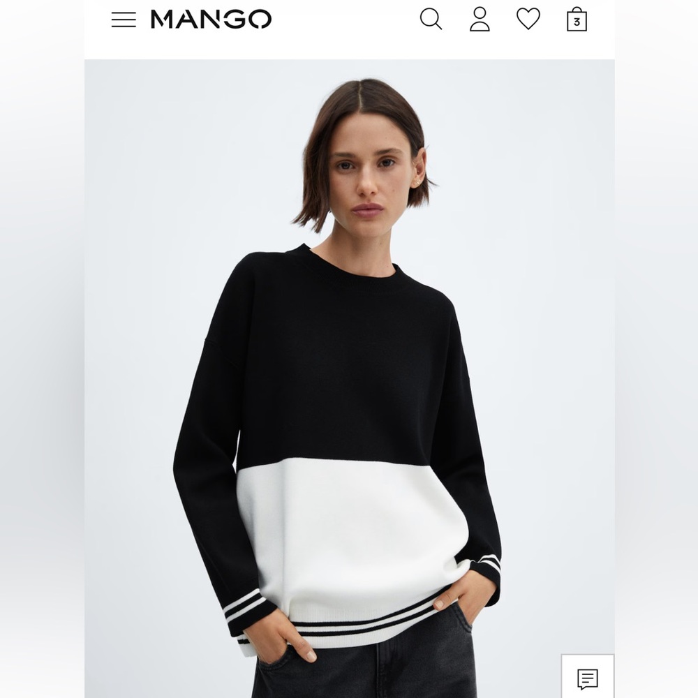 Mango 4x colorblock varsity sweater